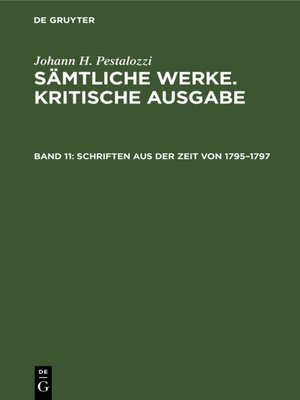 cover image of Schriften aus der Zeit von 1795–1797
